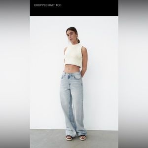 Zara cropped knit top
